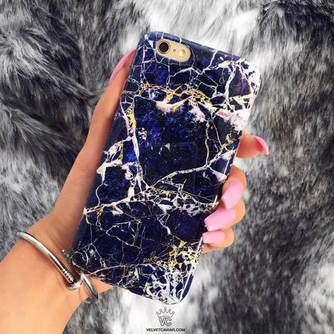Midnight Gold Marble iPhone Case