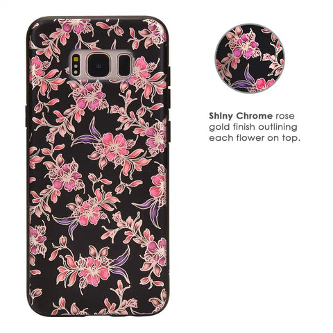 Midnight Floral Chrome Samsung Galaxy Case