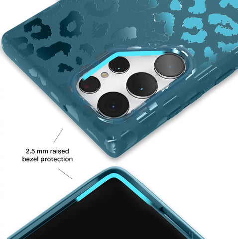 Metallic Navy Leopard Samsung Case