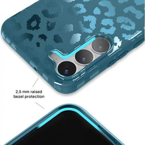 Metallic Navy Leopard Samsung Case