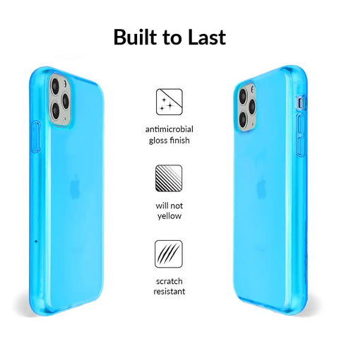Neon Blue Clear iPhone Case