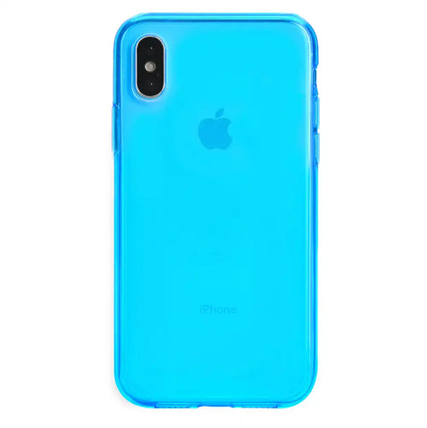 Neon Blue Clear iPhone Case