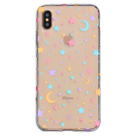 Pastel Starry Night Clear iPhone Case