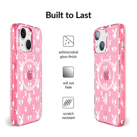 Playboy Pink Bunny Glitter iPhone Case