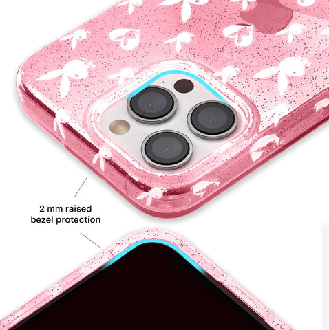 Playboy Pink Bunny Glitter iPhone Case