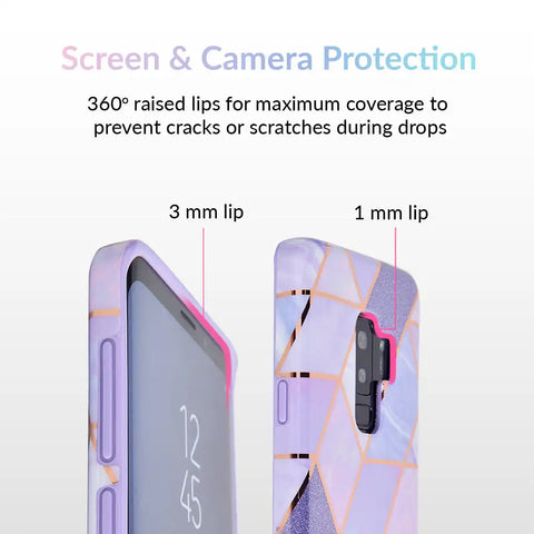 Purple Geometric Marble Samsung Case