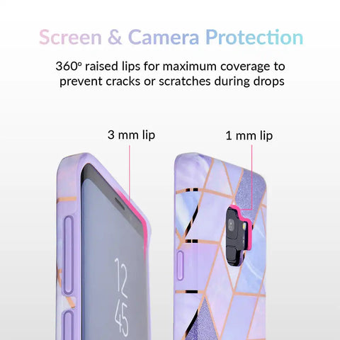 Purple Geometric Marble Samsung Case