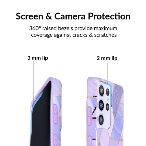 Purple Geometric Marble Samsung Case