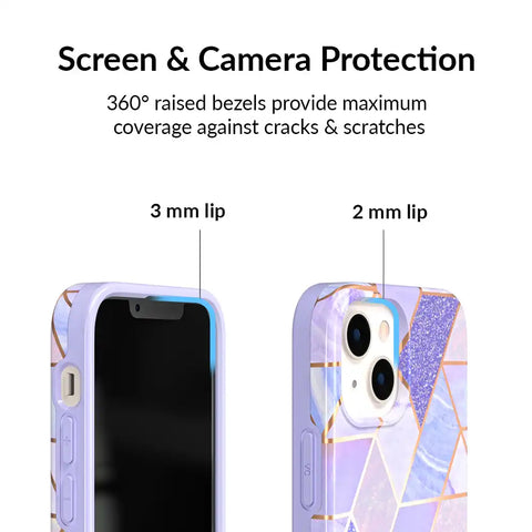 Purple Geometric Marble iPhone Case