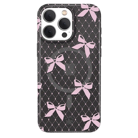 Lacy Pink Bows iPhone Case