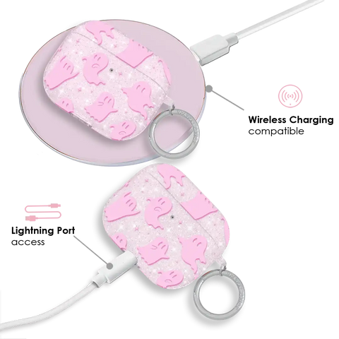 Ghosted Pink Glitter AirPod Case