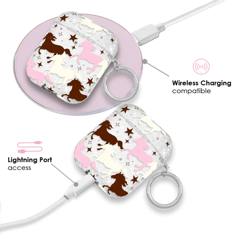 Pink Pony Glitter AirPod Case
