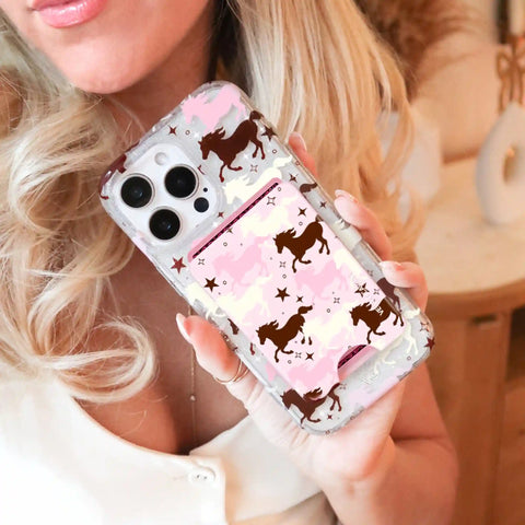 Pink Pony Glitter MagSafe Wallet