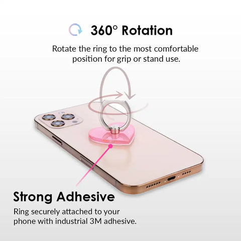 Pink Stardust Glitter Phone Ring