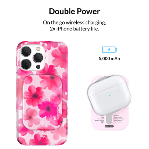 Cherry Blossom Portable MagSafe Charger Power Pack