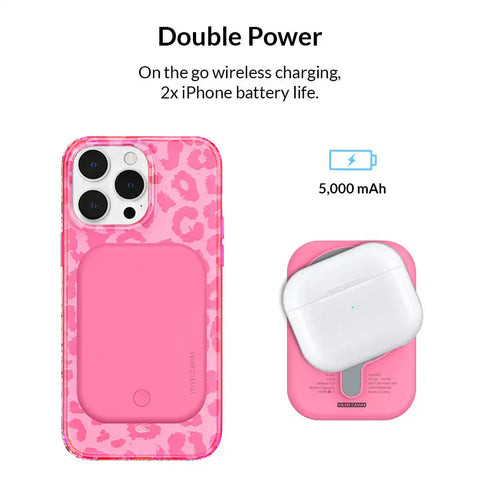 Candy Pink Portable MagSafe Charger Power Pack