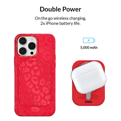 Red Hot Leopard Portable MagSafe Charger Power Pack