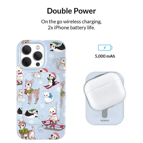 Winter Wonderland Baby Animals Portable MagSafe Charger Power Pack