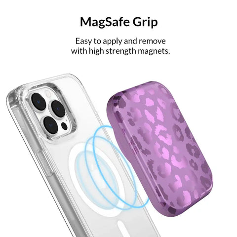 Amethyst Leopard Portable MagSafe Charger Power Pack