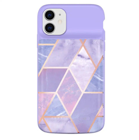 Purple Geometric iPhone Charging Case
