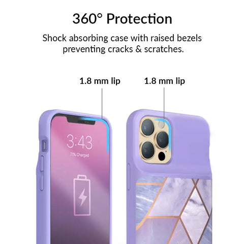 Purple Geometric iPhone Charging Case