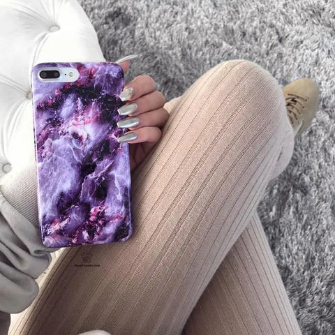 Purple Stone Marble iPhone Case