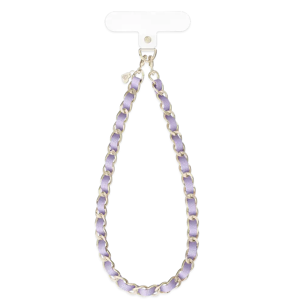Lilac Leather Chain Phone Charm