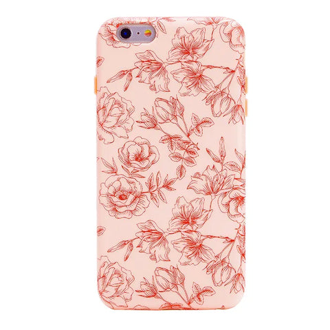 Nude Red Chrome Floral iPhone Case
