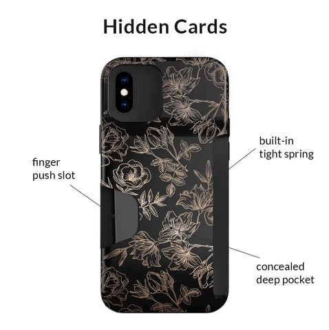Floral Rose Gold iPhone Wallet Case