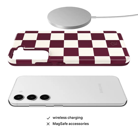 Burgundy Vibe Checker Samsung Case