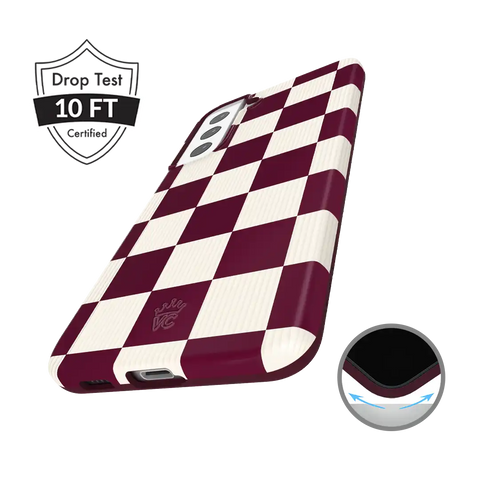 Burgundy Vibe Checker Samsung Case