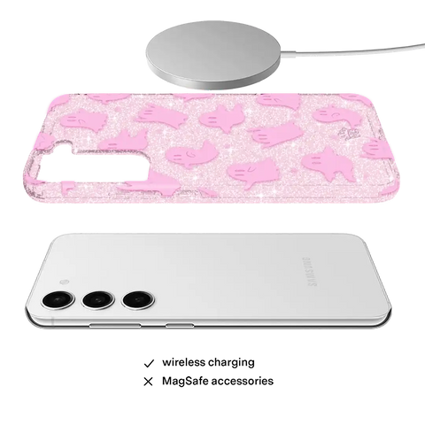 Ghosted Pink Glitter Samsung Case