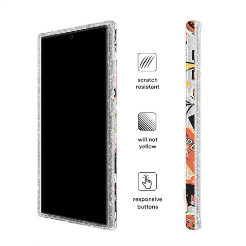 Snoopy Halloween Varsity Glitter Samsung Case