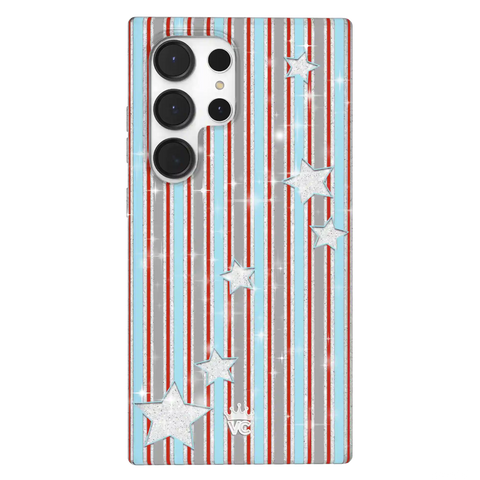 Stars & Stripes Glitter Samsung Case