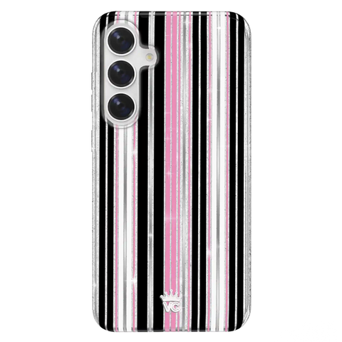 Pretty Punk Stripes Glitter Samsung Case