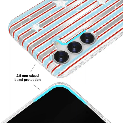 Stars & Stripes Glitter Samsung Case