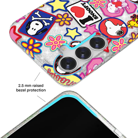 Snoopy Patchwork Glitter Samsung Case