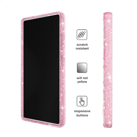 Pink Hanukkah Glitter Samsung Case
