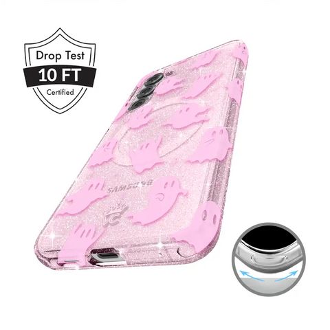 Ghosted Pink Glitter Samsung Case