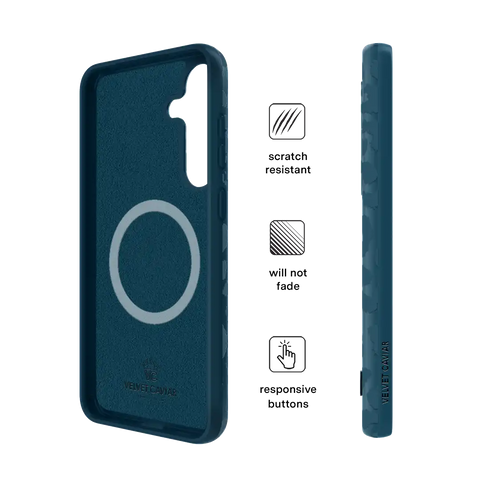 Metallic Navy Leopard Samsung Case