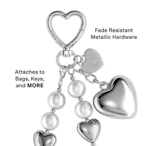 Silver Heart Drip Bag Charm