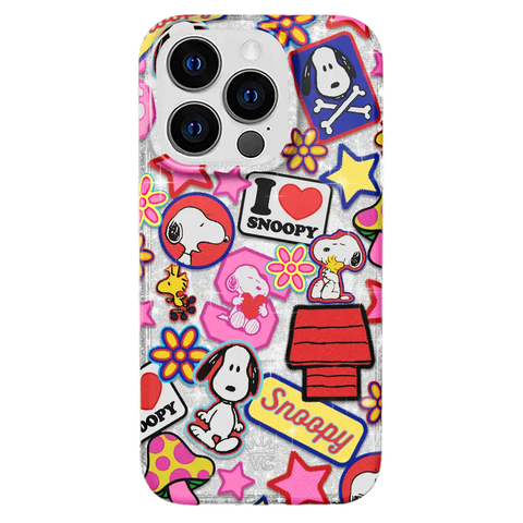 Snoopy Patchwork Glitter iPhone Case