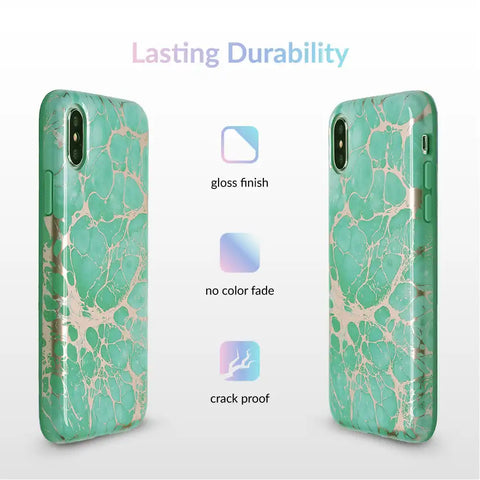 Turquoise Rose Gold Chrome iPhone Case
